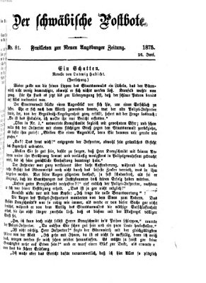 Der schwäbische Postbote (Neue Augsburger Zeitung) Samstag 26. Juni 1875