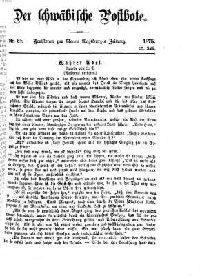 Der schwäbische Postbote (Neue Augsburger Zeitung) Donnerstag 15. Juli 1875