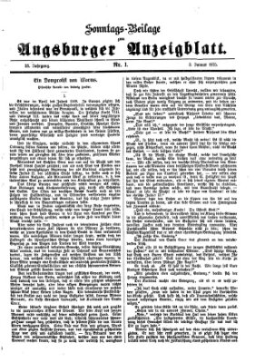 Augsburger Anzeigeblatt. Sonntags-Beilage zum Augsburger Anzeigblatt (Augsburger Anzeigeblatt) Sonntag 3. Januar 1875