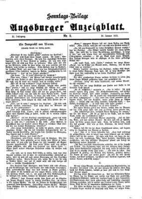 Augsburger Anzeigeblatt. Sonntags-Beilage zum Augsburger Anzeigblatt (Augsburger Anzeigeblatt) Sonntag 10. Januar 1875