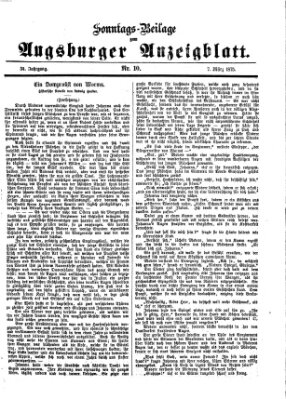 Augsburger Anzeigeblatt. Sonntags-Beilage zum Augsburger Anzeigblatt (Augsburger Anzeigeblatt) Sonntag 7. März 1875