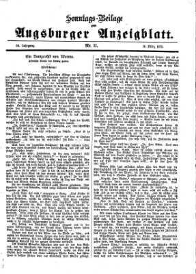 Augsburger Anzeigeblatt. Sonntags-Beilage zum Augsburger Anzeigblatt (Augsburger Anzeigeblatt) Sonntag 14. März 1875