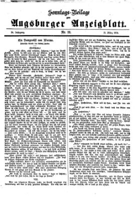 Augsburger Anzeigeblatt. Sonntags-Beilage zum Augsburger Anzeigblatt (Augsburger Anzeigeblatt) Sonntag 21. März 1875