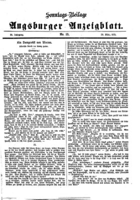 Augsburger Anzeigeblatt. Sonntags-Beilage zum Augsburger Anzeigblatt (Augsburger Anzeigeblatt) Sonntag 28. März 1875