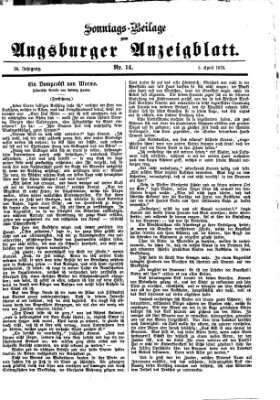 Augsburger Anzeigeblatt. Sonntags-Beilage zum Augsburger Anzeigblatt (Augsburger Anzeigeblatt) Montag 5. April 1875