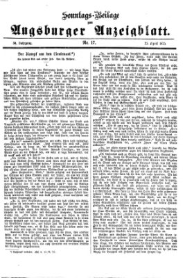 Augsburger Anzeigeblatt. Sonntags-Beilage zum Augsburger Anzeigblatt (Augsburger Anzeigeblatt) Sonntag 25. April 1875