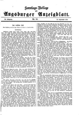 Augsburger Anzeigeblatt. Sonntags-Beilage zum Augsburger Anzeigblatt (Augsburger Anzeigeblatt) Sonntag 19. September 1875