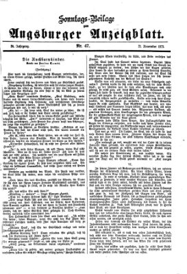 Augsburger Anzeigeblatt. Sonntags-Beilage zum Augsburger Anzeigblatt (Augsburger Anzeigeblatt) Sonntag 21. November 1875