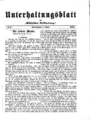 Unterhaltungsblatt zur Kaiserslauterer Zeitung (Pfälzische Volkszeitung) Mittwoch 6. Januar 1875