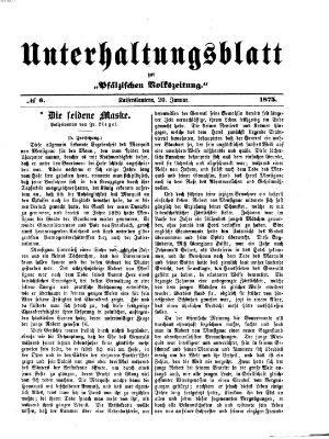 Unterhaltungsblatt zur Kaiserslauterer Zeitung (Pfälzische Volkszeitung) Mittwoch 20. Januar 1875