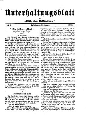 Unterhaltungsblatt zur Kaiserslauterer Zeitung (Pfälzische Volkszeitung) Sonntag 24. Januar 1875