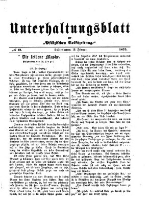 Unterhaltungsblatt zur Kaiserslauterer Zeitung (Pfälzische Volkszeitung) Mittwoch 10. Februar 1875