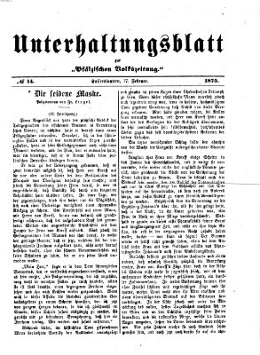 Unterhaltungsblatt zur Kaiserslauterer Zeitung (Pfälzische Volkszeitung) Mittwoch 17. Februar 1875