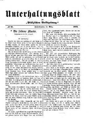 Unterhaltungsblatt zur Kaiserslauterer Zeitung (Pfälzische Volkszeitung) Sonntag 14. März 1875