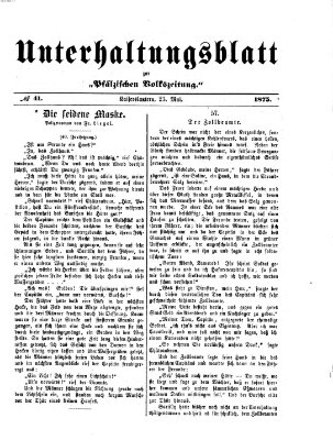 Unterhaltungsblatt zur Kaiserslauterer Zeitung (Pfälzische Volkszeitung) Sonntag 23. Mai 1875