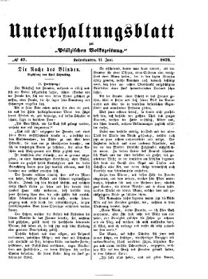 Unterhaltungsblatt zur Kaiserslauterer Zeitung (Pfälzische Volkszeitung) Sonntag 13. Juni 1875