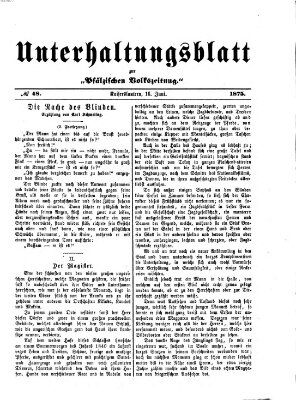 Unterhaltungsblatt zur Kaiserslauterer Zeitung (Pfälzische Volkszeitung) Mittwoch 16. Juni 1875