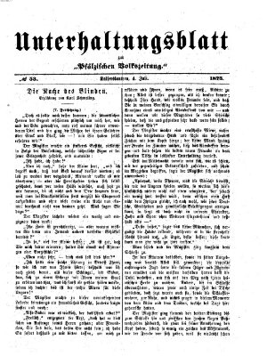Unterhaltungsblatt zur Kaiserslauterer Zeitung (Pfälzische Volkszeitung) Sonntag 4. Juli 1875