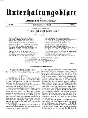 Unterhaltungsblatt zur Kaiserslauterer Zeitung (Pfälzische Volkszeitung) Mittwoch 18. August 1875