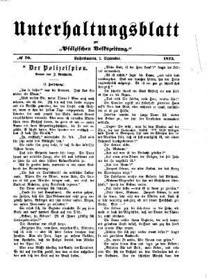 Unterhaltungsblatt zur Kaiserslauterer Zeitung (Pfälzische Volkszeitung) Mittwoch 1. September 1875