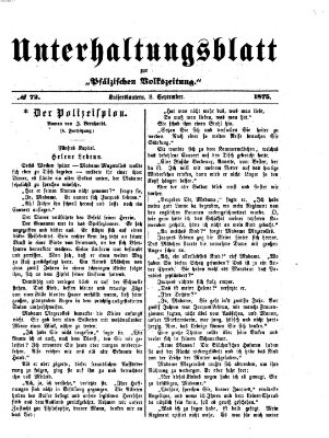 Unterhaltungsblatt zur Kaiserslauterer Zeitung (Pfälzische Volkszeitung) Mittwoch 8. September 1875