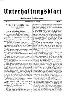 Unterhaltungsblatt zur Kaiserslauterer Zeitung (Pfälzische Volkszeitung) Sonntag 24. Oktober 1875