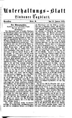 Lindauer Tagblatt für Stadt und Land. Unterhaltungs-Blatt zum Lindauer Tagblatt (Lindauer Tagblatt für Stadt und Land) Samstag 16. Januar 1875