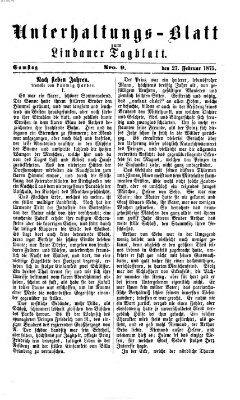 Lindauer Tagblatt für Stadt und Land. Unterhaltungs-Blatt zum Lindauer Tagblatt (Lindauer Tagblatt für Stadt und Land) Samstag 27. Februar 1875