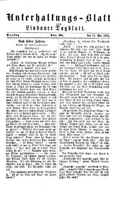 Lindauer Tagblatt für Stadt und Land. Unterhaltungs-Blatt zum Lindauer Tagblatt (Lindauer Tagblatt für Stadt und Land) Samstag 15. Mai 1875