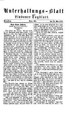 Lindauer Tagblatt für Stadt und Land. Unterhaltungs-Blatt zum Lindauer Tagblatt (Lindauer Tagblatt für Stadt und Land) Samstag 22. Mai 1875