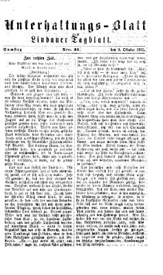 Lindauer Tagblatt für Stadt und Land. Unterhaltungs-Blatt zum Lindauer Tagblatt (Lindauer Tagblatt für Stadt und Land) Samstag 9. Oktober 1875