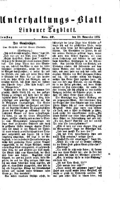 Lindauer Tagblatt für Stadt und Land. Unterhaltungs-Blatt zum Lindauer Tagblatt (Lindauer Tagblatt für Stadt und Land) Samstag 20. November 1875