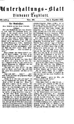 Lindauer Tagblatt für Stadt und Land. Unterhaltungs-Blatt zum Lindauer Tagblatt (Lindauer Tagblatt für Stadt und Land) Samstag 4. Dezember 1875