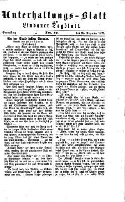 Lindauer Tagblatt für Stadt und Land. Unterhaltungs-Blatt zum Lindauer Tagblatt (Lindauer Tagblatt für Stadt und Land) Samstag 25. Dezember 1875