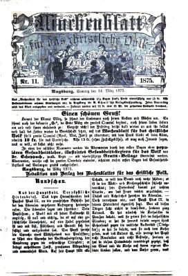 Wochenblatt für das christliche Volk Sonntag 14. März 1875