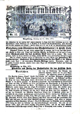 Wochenblatt für das christliche Volk Sonntag 21. März 1875