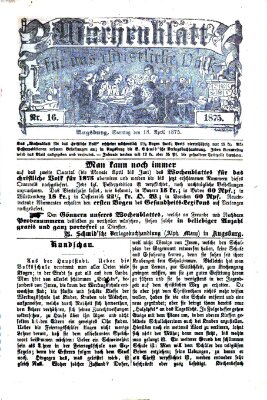 Wochenblatt für das christliche Volk Sonntag 18. April 1875