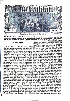 Wochenblatt für das christliche Volk Sonntag 2. Mai 1875