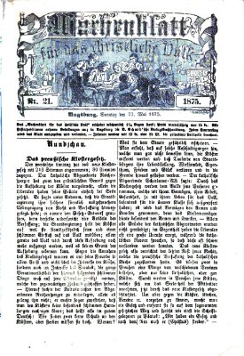 Wochenblatt für das christliche Volk Sonntag 23. Mai 1875