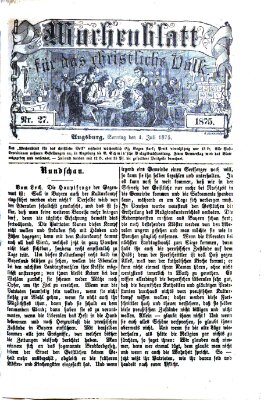 Wochenblatt für das christliche Volk Sonntag 4. Juli 1875