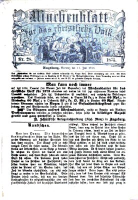 Wochenblatt für das christliche Volk Sonntag 11. Juli 1875