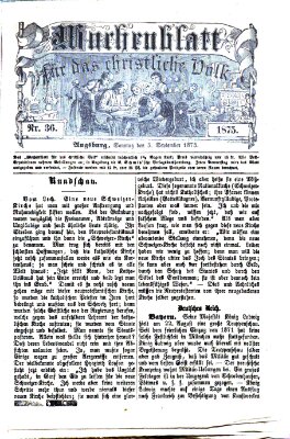 Wochenblatt für das christliche Volk Sonntag 5. September 1875