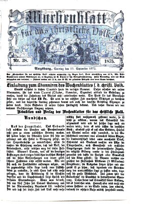 Wochenblatt für das christliche Volk Sonntag 19. September 1875