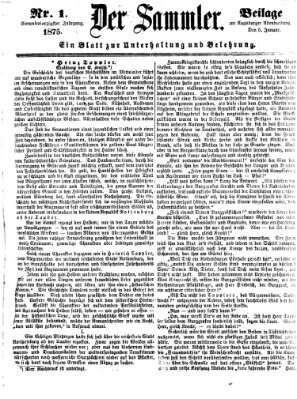 Der Sammler (Augsburger Abendzeitung) Dienstag 5. Januar 1875