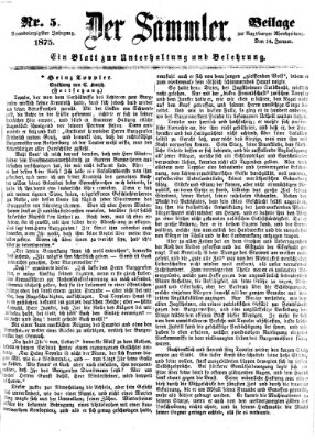 Der Sammler (Augsburger Abendzeitung) Donnerstag 14. Januar 1875