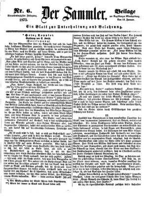 Der Sammler (Augsburger Abendzeitung) Samstag 16. Januar 1875