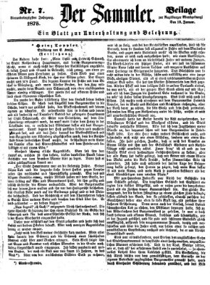 Der Sammler (Augsburger Abendzeitung) Dienstag 19. Januar 1875