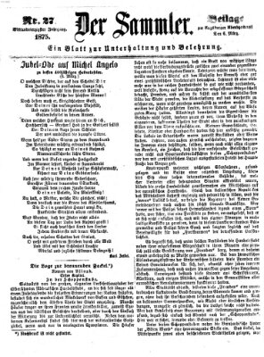 Der Sammler (Augsburger Abendzeitung) Samstag 6. März 1875