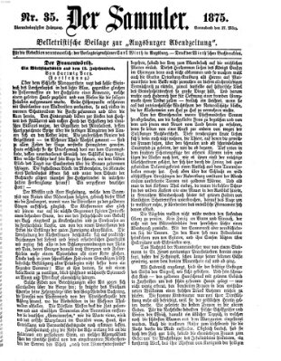 Der Sammler (Augsburger Abendzeitung) Samstag 27. März 1875