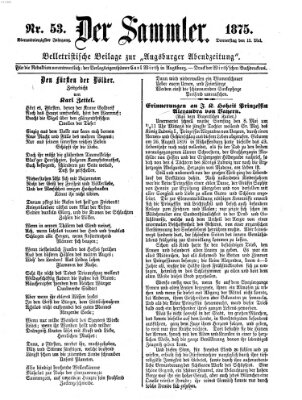 Der Sammler (Augsburger Abendzeitung) Donnerstag 13. Mai 1875